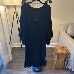 STAUD Black Scoop Neck Midi Dress Size 10